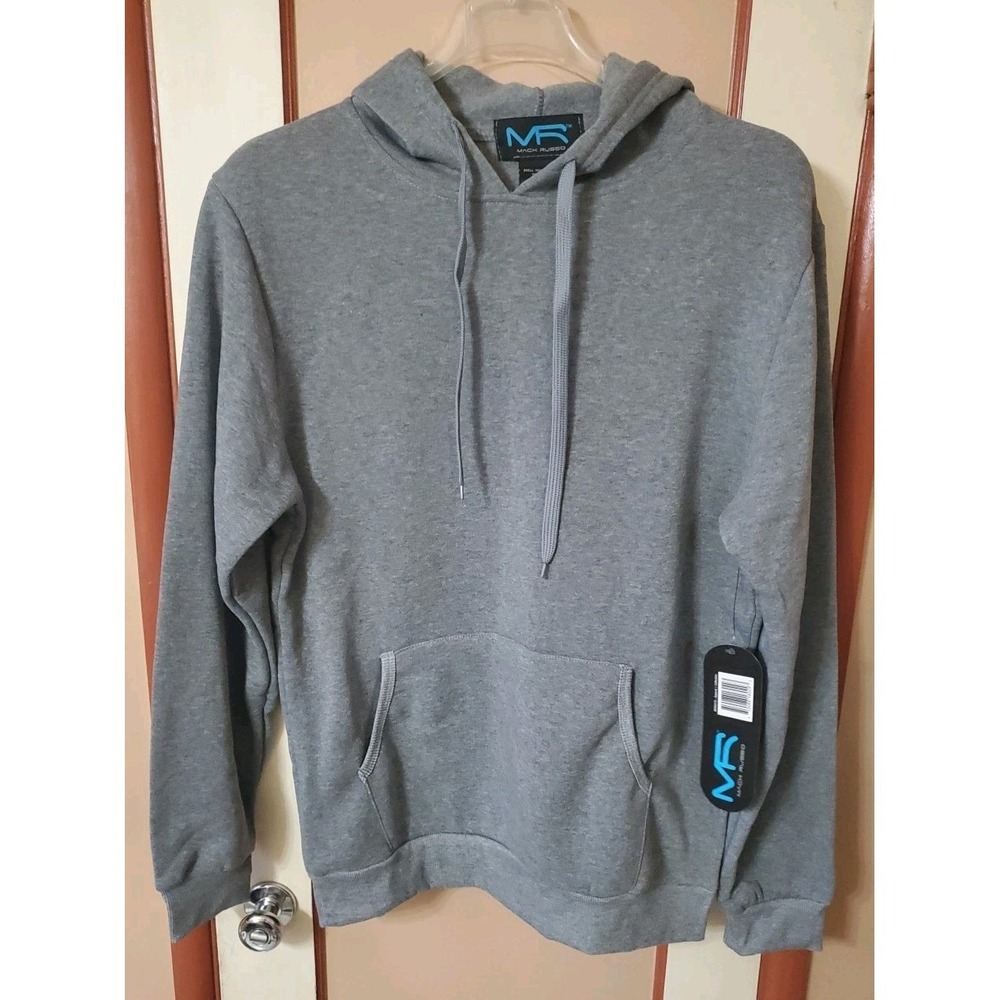 Men's MACK RUSSO Gray Sweat Hoodie Pullover Draw string NWT Size M